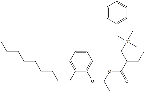 N,N-Dimethyl-N-benzyl-N-[2-[[1-(2-nonylphenyloxy)ethyl]oxycarbonyl]butyl]aminium Struktur