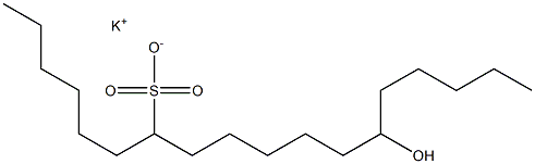 13-Hydroxyoctadecane-7-sulfonic acid potassium salt Struktur