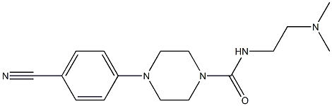 N-(2-Dimethylaminoethyl)-4-[4-cyanophenyl]piperazine-1-carboxamide Struktur