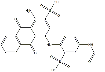 1-Amino-4-(4-acetylamino-2-sulfoanilino)-9,10-dioxo-9,10-dihydroanthracene-2-sulfonic acid Struktur