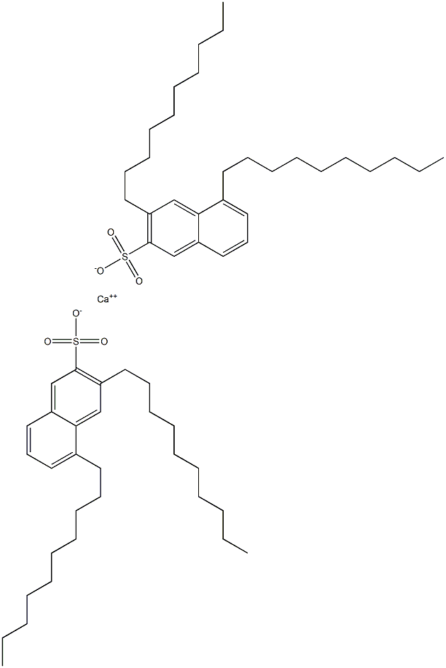 Bis(3,5-didecyl-2-naphthalenesulfonic acid)calcium salt Struktur