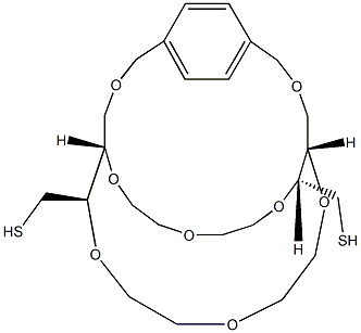 (1R,2S,10R,11S)-2,11-[(1,4-Phenylene)bis(methyleneoxymethylene)]-3,6,9,12,15,18-hexaoxacyclooctadecane-1,10-bis(methanethiol) Struktur