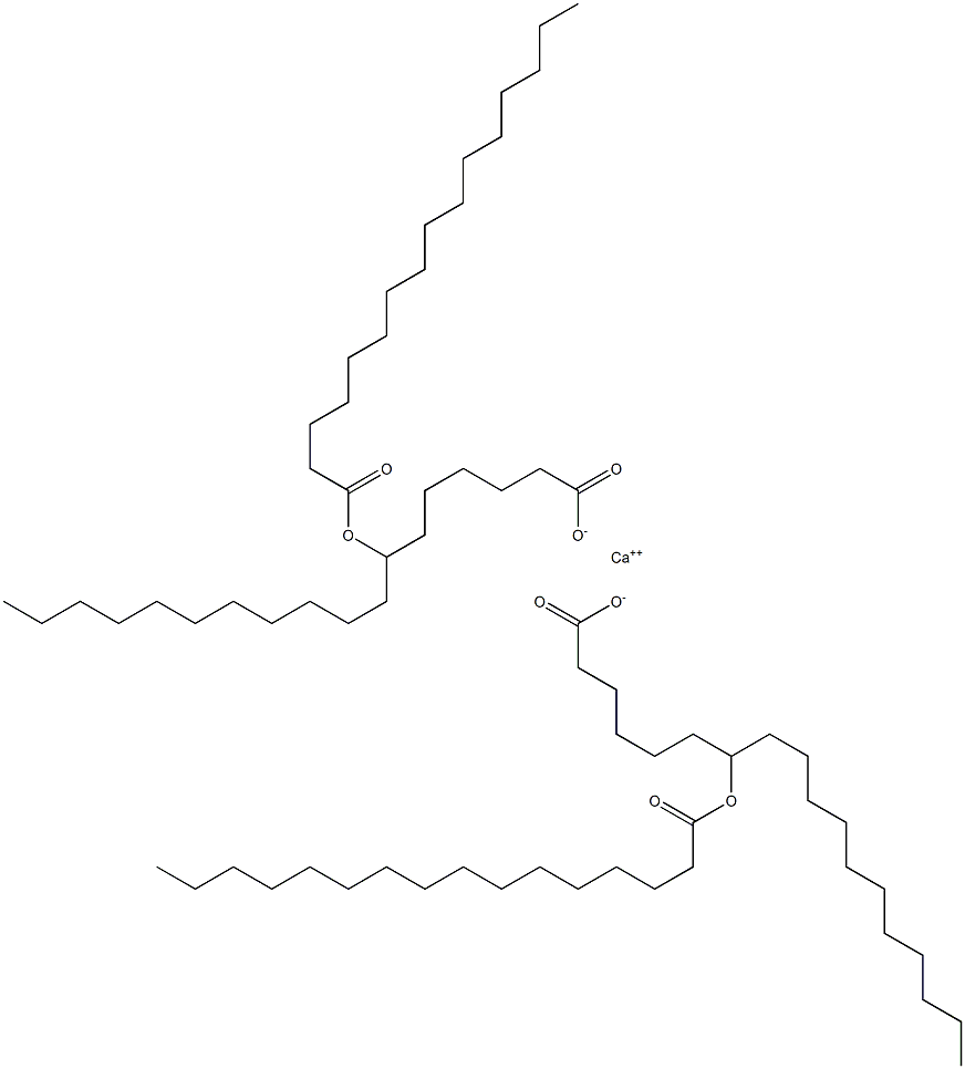 Bis(7-hexadecanoyloxystearic acid)calcium salt Struktur