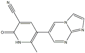 6-[(1,2-Dihydro-2-oxo-3-cyano-6-methylpyridin)-5-yl]imidazo[1,2-a]pyrimidine Struktur