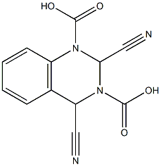 2,4-Dicyano-1,2,3,4-tetrahydroquinazoline-1,3-dicarboxylic acid Struktur