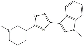 3-[5-(1-Methyl-3-piperidinyl)-1,2,4-oxadiazol-3-yl]-1-methyl-1H-indole Struktur