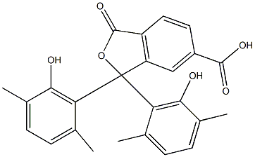 1,3-Dihydro-1,1-bis(6-hydroxy-2,5-dimethylphenyl)-3-oxoisobenzofuran-6-carboxylic acid Struktur