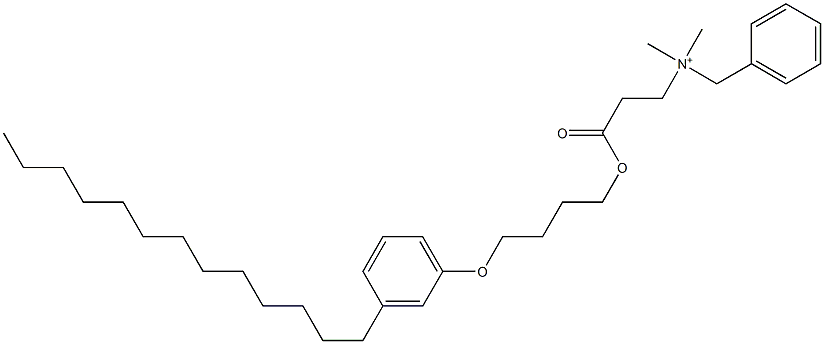 N,N-Dimethyl-N-benzyl-N-[2-[[4-(3-tridecylphenyloxy)butyl]oxycarbonyl]ethyl]aminium Struktur