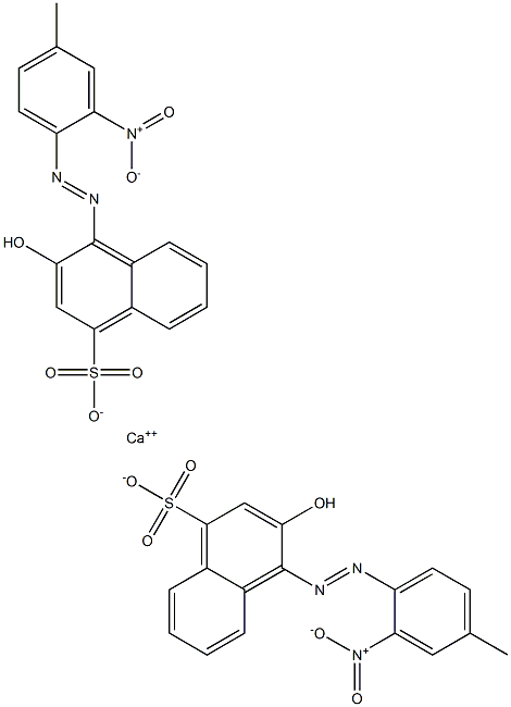 Bis[1-[(4-methyl-2-nitrophenyl)azo]-2-hydroxy-4-naphthalenesulfonic acid]calcium salt Struktur