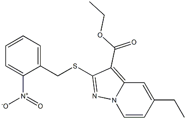 2-[[(2-Nitrophenyl)methyl]thio]-5-ethylpyrazolo[1,5-a]pyridine-3-carboxylic acid ethyl ester Struktur