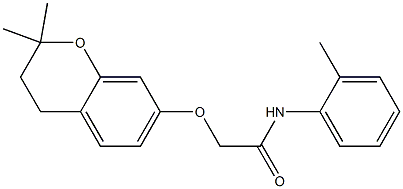 3,4-Dihydro-2,2-dimethyl-7-[N-(2-methylphenyl)carbamoylmethoxy]-2H-1-benzopyran Struktur