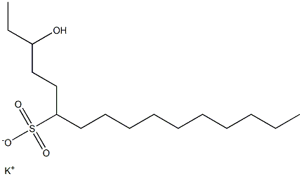 3-Hydroxyhexadecane-6-sulfonic acid potassium salt Struktur