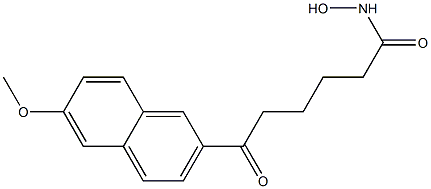 6-Oxo-6-[6-methoxy-2-naphtyl]hexanehydroxamic acid Struktur