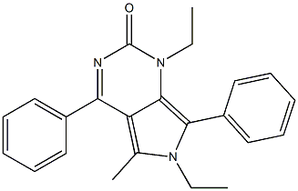 1,6-Diethyl-5-methyl-4,7-diphenyl-6H-pyrrolo[3,4-d]pyrimidin-2(1H)-one Struktur