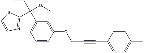 2-[1-Methoxy-1-[3-[3-(4-methylphenyl)-2-propynyloxy]phenyl]propyl]thiazole Struktur