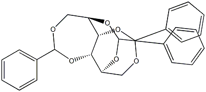 1-O,4-O:2-O,5-O:3-O,6-O-Tribenzylidene-L-glucitol Struktur