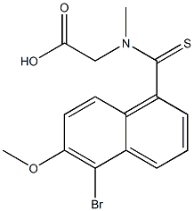 [N-[(5-Bromo-6-methoxy-1-naphthalenyl)thiocarbonyl]-N-methylamino]acetic acid Struktur