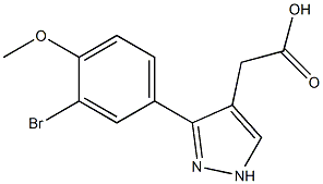 3-(3-Bromo-4-methoxyphenyl)-1H-pyrazole-4-acetic acid Struktur