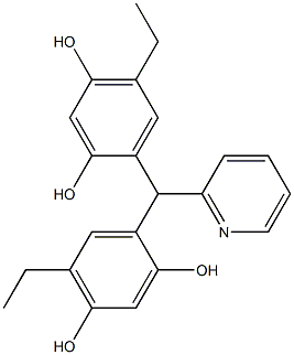 2-[Bis(2,4-dihydroxy-5-ethylphenyl)methyl]pyridine Struktur