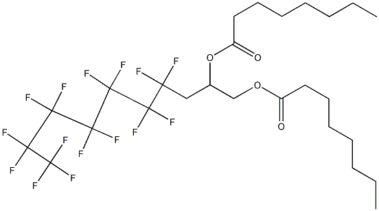 Dioctanoic acid 4,4,5,5,6,6,7,7,8,8,9,9,10,10,10-pentadecafluoro-1,2-decanediyl ester Struktur