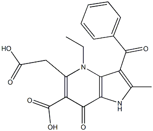 3-Benzoyl-1-carboxymethyl-4,7-dihydro-4-ethyl-2-methyl-7-oxo-1H-pyrrolo[3,2-b]pyridine-6-carboxylic acid Struktur