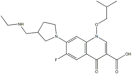 6-Fluoro-1-(2-methylpropyloxy)-1,4-dihydro-4-oxo-7-[3-(ethylaminomethyl)-1-pyrrolidinyl]quinoline-3-carboxylic acid Struktur