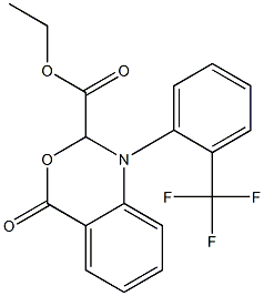 1-[2-(Trifluoromethyl)phenyl]-1,4-dihydro-4-oxo-2H-3,1-benzoxazine-2-carboxylic acid ethyl ester Struktur