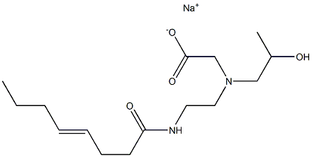 N-(2-Hydroxypropyl)-N-[2-(4-octenoylamino)ethyl]aminoacetic acid sodium salt Struktur