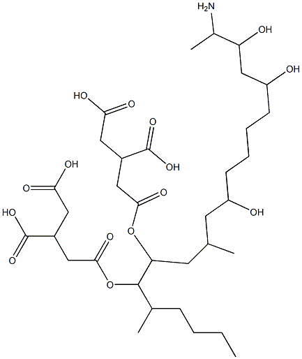 3,3'-[1-(12-Amino-4,9,11-trihydroxy-2-methyltridecyl)-2-(1-methylpentyl)ethylenebis(oxycarbonyl)]bis(1,2-propanedicarboxylic acid) Struktur