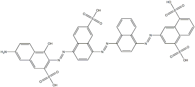 3-[[4-[[4-[(6-Amino-1-hydroxy-3-sulfo-2-naphthalenyl)azo]-7-sulfo-1-naphthalenyl]azo]-1-naphthalenyl]azo]-1,5-naphthalenedisulfonic acid Struktur