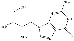 2-Amino-9-[(2S,3S)-2-amino-3,4-dihydroxybutyl]-1,9-dihydro-6H-purin-6-one Struktur