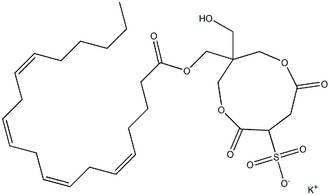 1-[[[(5Z,8Z,11Z,14Z)-1-Oxo-5,8,11,14-icosatetren-1-yl]oxy]methyl]-1-(hydroxymethyl)-4,7-dioxo-3,8-dioxacyclononane-6-sulfonic acid potassium salt Struktur