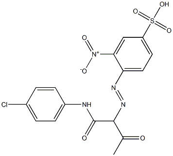 4-[1-[N-(p-Chlorophenyl)carbamoyl]-2-oxopropylazo]-3-nitrobenzenesulfonic acid Struktur