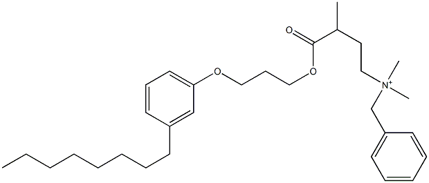 N,N-Dimethyl-N-benzyl-N-[3-[[3-(3-octylphenyloxy)propyl]oxycarbonyl]butyl]aminium Struktur