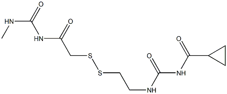 1-(Cyclopropylcarbonyl)-3-[2-[[(3-methylureido)carbonylmethyl]dithio]ethyl]urea Struktur