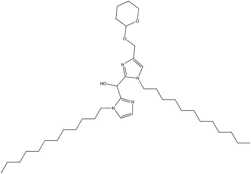 [1-Dodecyl-4-[[(tetrahydro-2H-pyran)-2-yloxy]methyl]-1H-imidazol-2-yl][1-dodecyl-1H-imidazol-2-yl]methanol Struktur