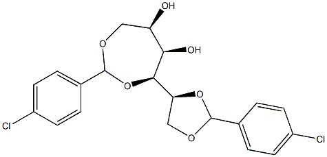 1-O,2-O:3-O,6-O-Bis(4-chlorobenzylidene)-D-glucitol Struktur