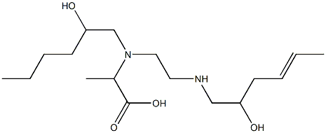 2-[N-(2-Hydroxyhexyl)-N-[2-(2-hydroxy-4-hexenylamino)ethyl]amino]propionic acid Struktur