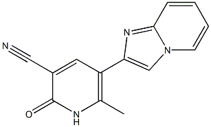 2-[(3-Cyano-6-methyl-1,2-dihydro-2-oxopyridin)-5-yl]imidazo[1,2-a]pyridine Struktur