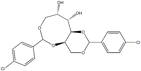 1-O,3-O:2-O,6-O-Bis(4-chlorobenzylidene)-L-glucitol Struktur