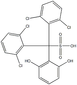 Bis(2,6-dichlorophenyl)(2,6-dihydroxyphenyl)methanesulfonic acid Struktur