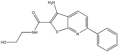 3-Amino-N-(2-hydroxyethyl)-6-phenylthieno[2,3-b]pyridine-2-carboxamide Struktur