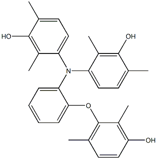 N,N-Bis(3-hydroxy-2,4-dimethylphenyl)-2-(3-hydroxy-2,6-dimethylphenoxy)benzenamine Struktur