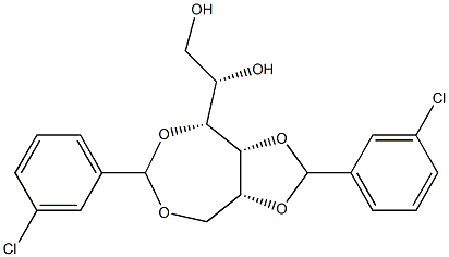 3-O,6-O:4-O,5-O-Bis(3-chlorobenzylidene)-D-glucitol Struktur