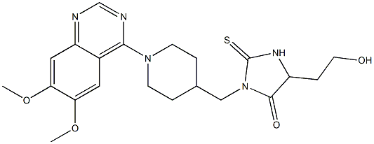 1-[[1-(6,7-Dimethoxyquinazolin-4-yl)piperidin-4-yl]methyl]-4-(2-hydroxyethyl)-2-thioxoimidazolidin-5-one Struktur