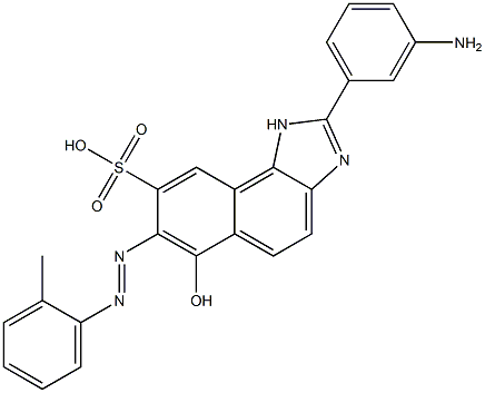 2-(3-Aminophenyl)-7-[(2-methylphenyl)azo]-6-hydroxy-1H-naphth[1,2-d]imidazole-8-sulfonic acid Struktur