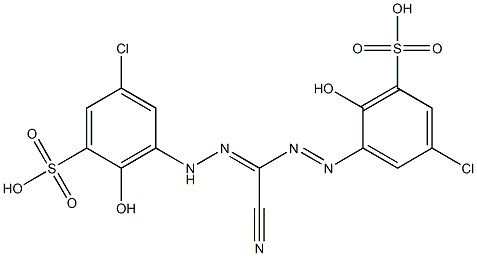 2-Hydroxy-5-chloro-3-[2-[cyano[(2-hydroxy-3-sulfo-5-chlorophenyl)iminoamino]methylene]hydrazino]benzenesulfonic acid Struktur