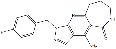 4-Amino-1-(4-fluorobenzyl)-6,7,8,9-tetrahydro-1,2,6,10-tetraazacyclohept[f]inden-5(1H)-one Struktur