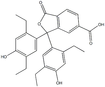 1,1-Bis(2,5-diethyl-4-hydroxyphenyl)-1,3-dihydro-3-oxoisobenzofuran-6-carboxylic acid Struktur