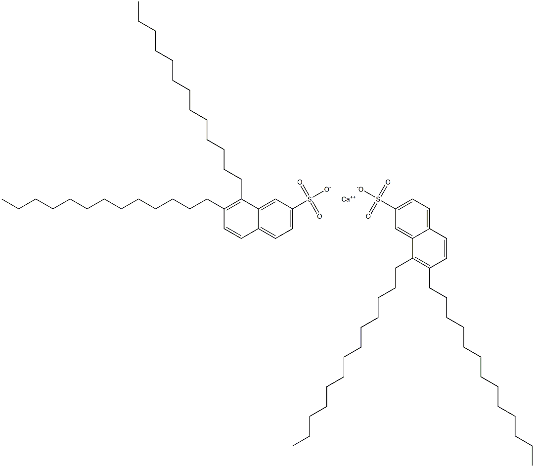 Bis(7,8-ditridecyl-2-naphthalenesulfonic acid)calcium salt Struktur